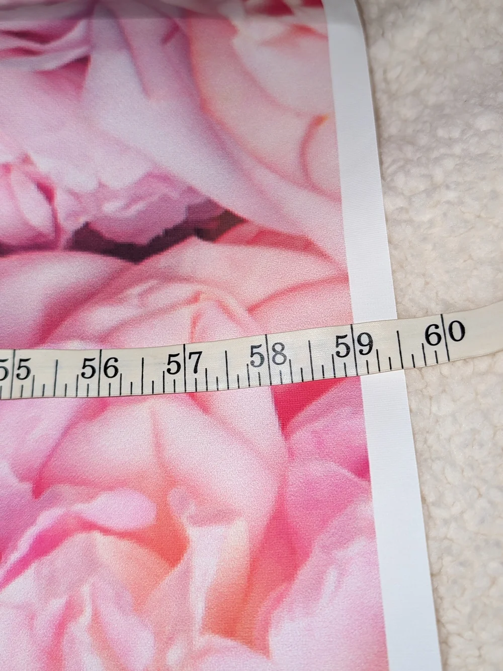 Pink Floral Print Nylon Fabric Panel 59
